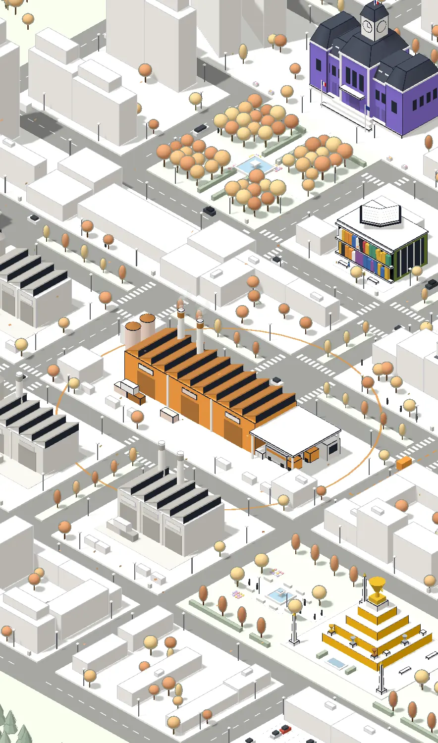 Zone industrielle dans la ville du jeu