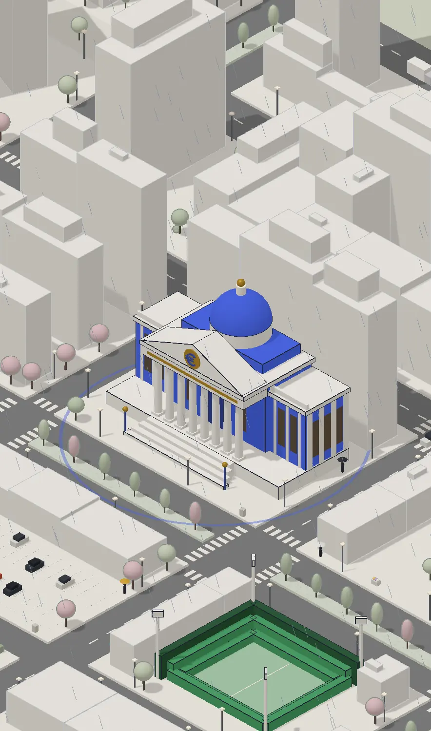 Banque dans la ville du jeu